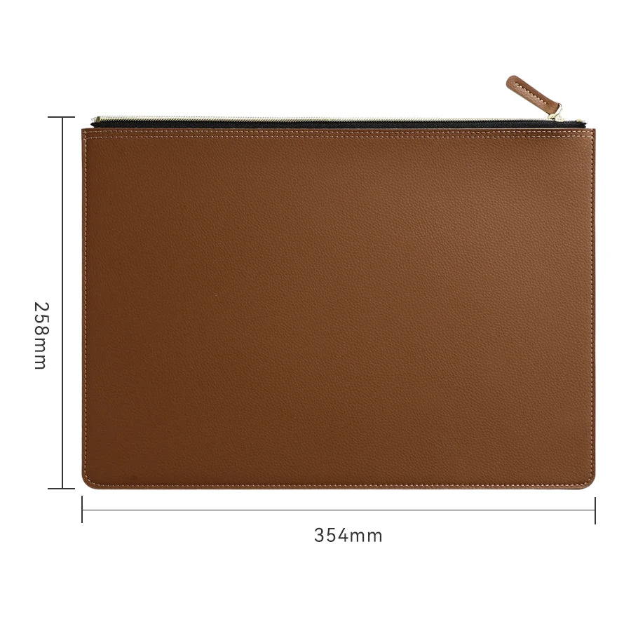 Leather A4 Zipper Document Folder Portfolio for Business Files, Contracts and Invoices