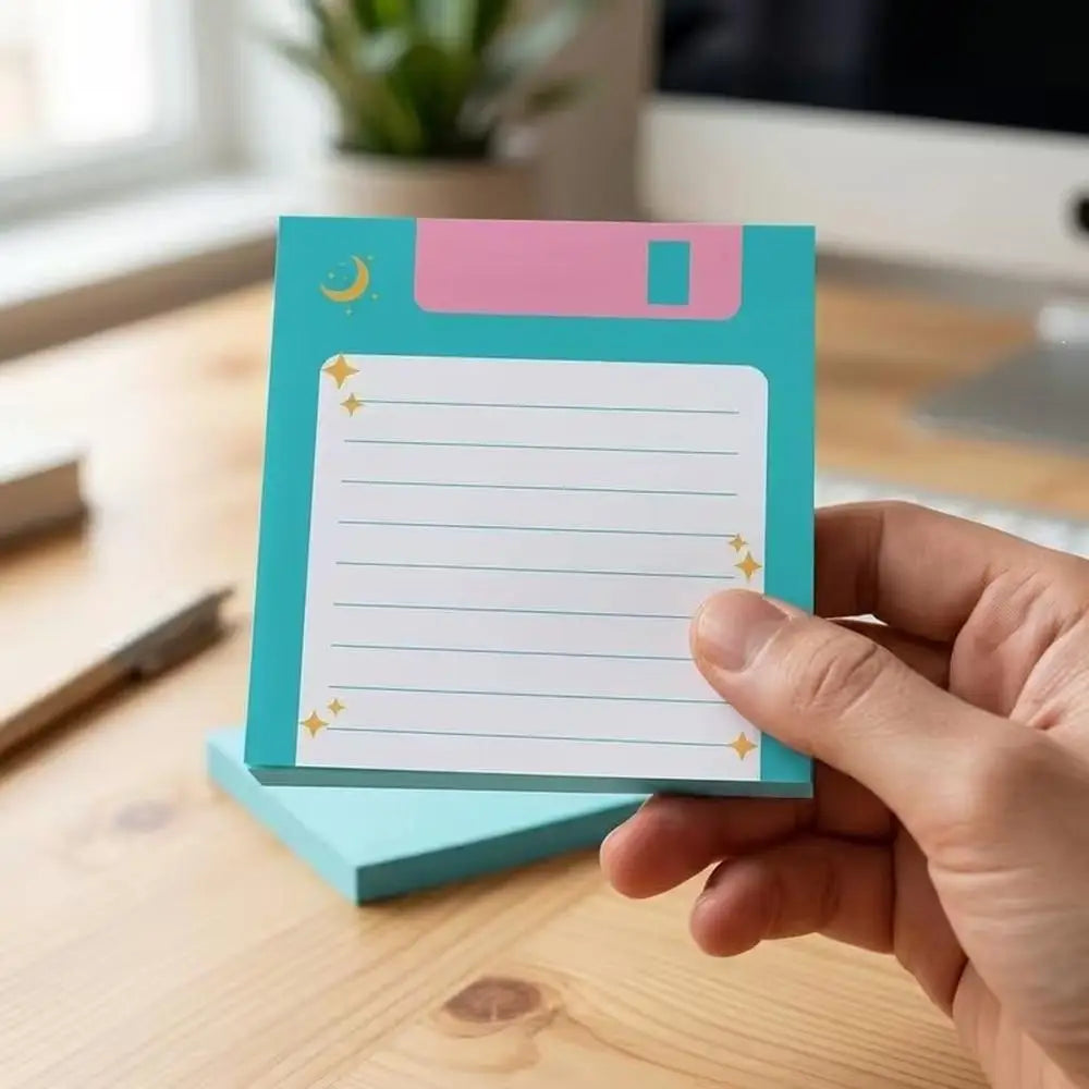 50 Page Retro Computer Window Notepad, Cute Aesthetic Desk Memo Pad for Notes, To Do Lists and Office Supplies