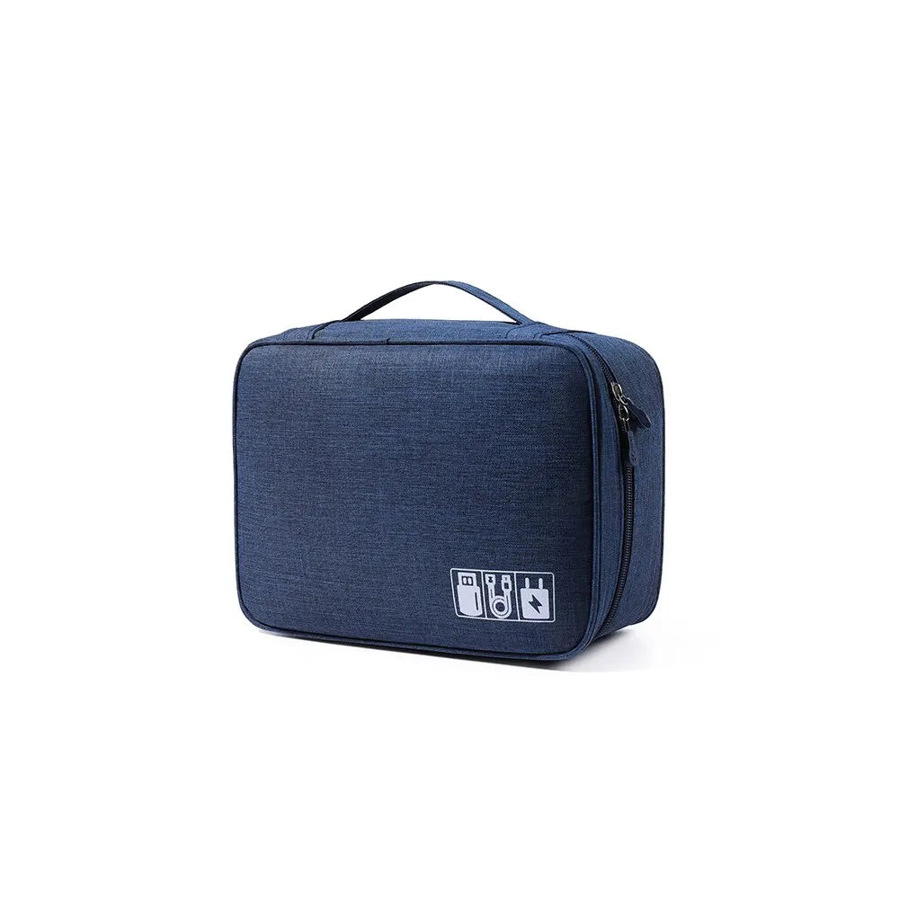 Electronics Travel Organizer Bag with Double-Layer Storage