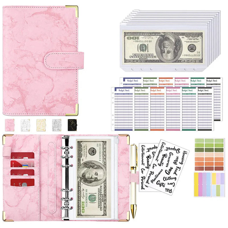 A6 Cash Envelope Budget Binder — 6-Ring Loose-Leaf Money Organizer