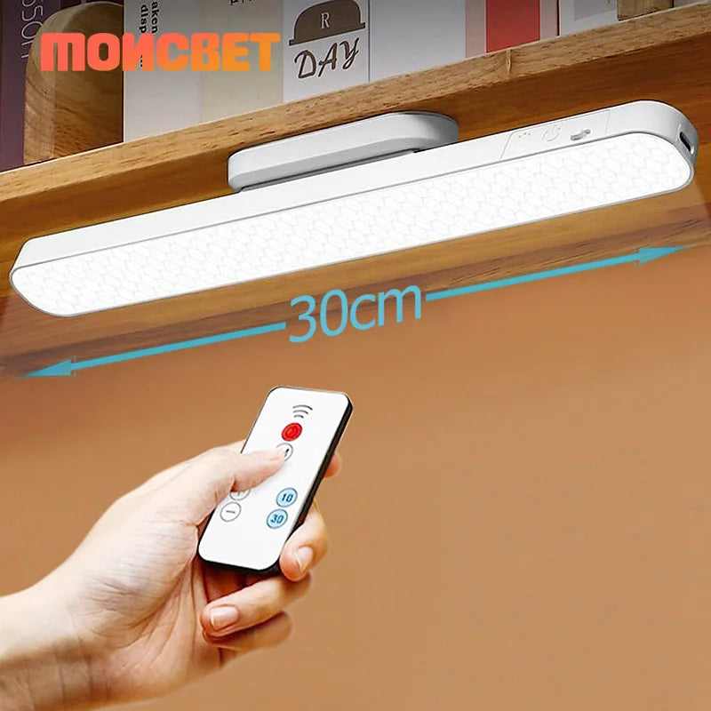 Rechargeable Magnetic LED Light Bar — 3-Color Night Light with Remote, USB