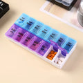 14 Compartment Weekly Pill Organizer AM PM 7 Day Portable Vitamin and Medication Box
