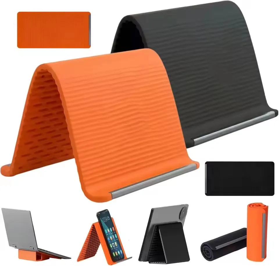 Foldable Silicone Phone & Tablet Stand with Flexible Core