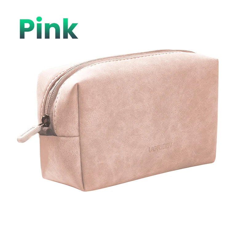 UGREEN Organizer Bag, Leather Tech Storage Case for Headphones, Cables, Chargers and Phone Accessories