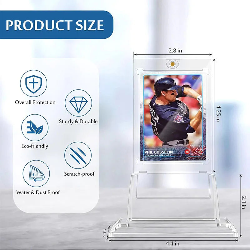 Magnetic Acrylic Trading Card Display Case with Sleeve Protector