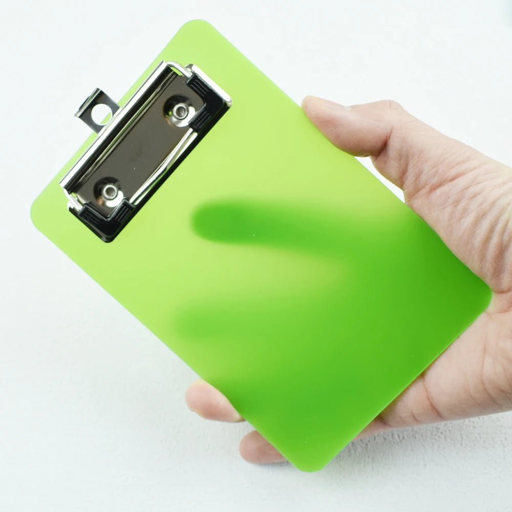 Mini Plastic Clipboard with Hanging Hole for Notes, Memos and Receipts for Home, Office and School