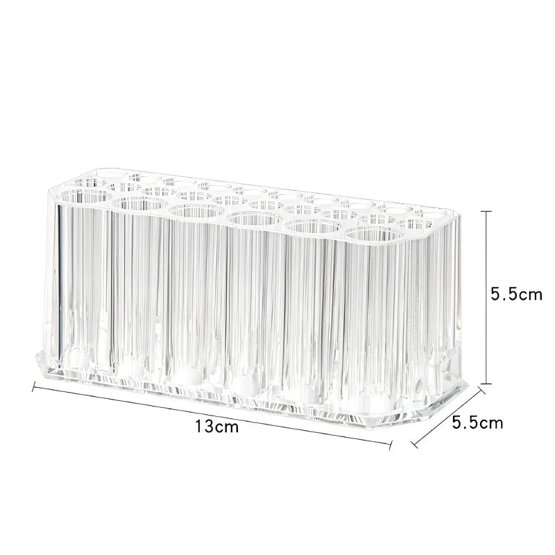 Clear Acrylic Pen Holder and Grid Desk Organizer for Pens, Pencils, and Markers