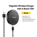 15W Magnetic Wireless Charger with Holder — Fast Charging Pad for iPhone & AirPods