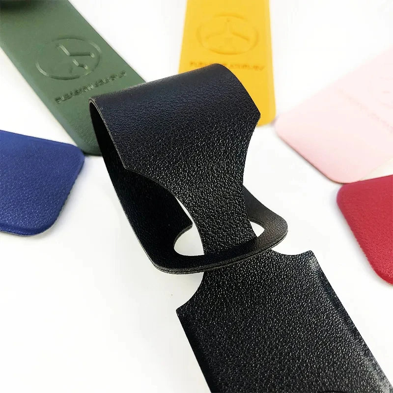 PU Leather Luggage Tag with ID Card Holder for Suitcases, Travel Bags and Backpacks