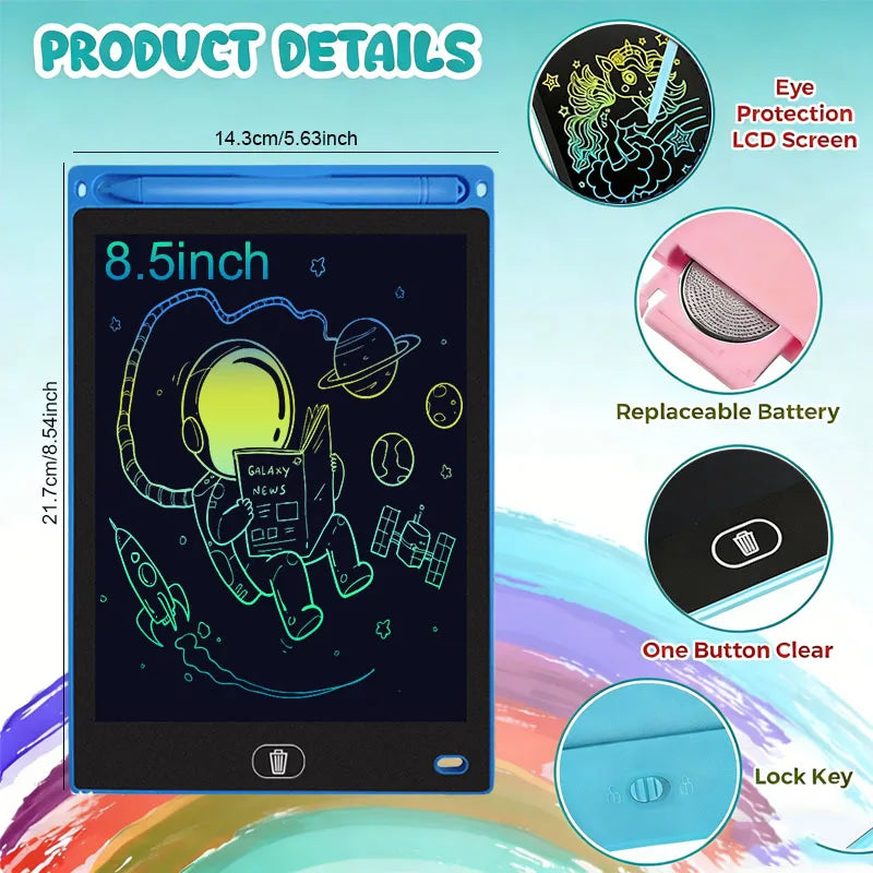 8.5" LCD Writing Tablet — Digital Drawing Board & Doodle Pad, Educational Toy for Kids