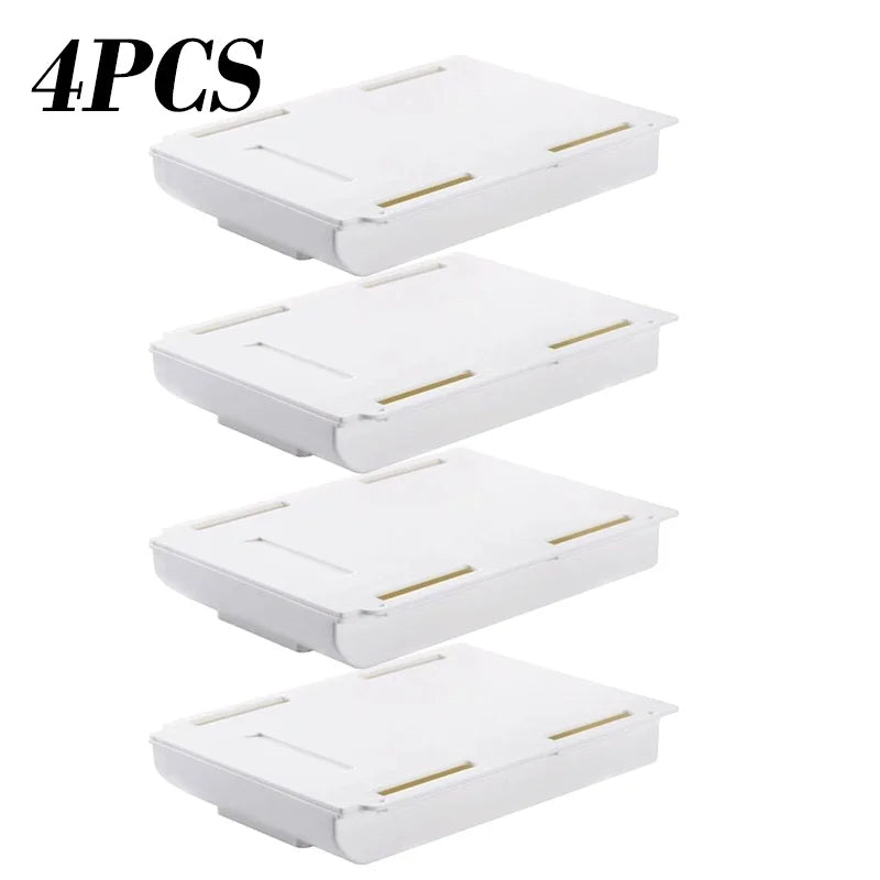 Self Stick Pencil Tray Under Desk Drawer Storage Box Hidden Stationery Organizer Stand For Pens Office Home Storage Organizer