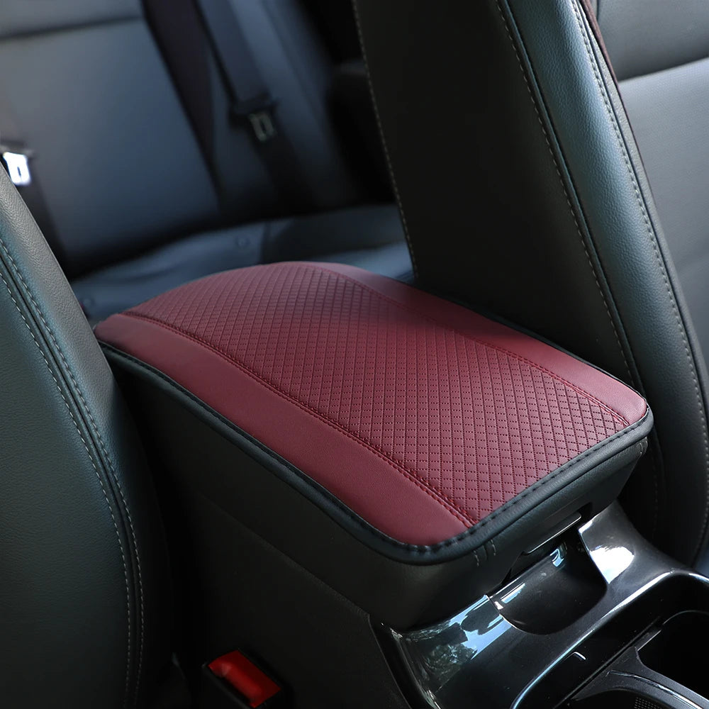 PU Leather Car Armrest Cushion Cover — Waterproof Central Console Pad