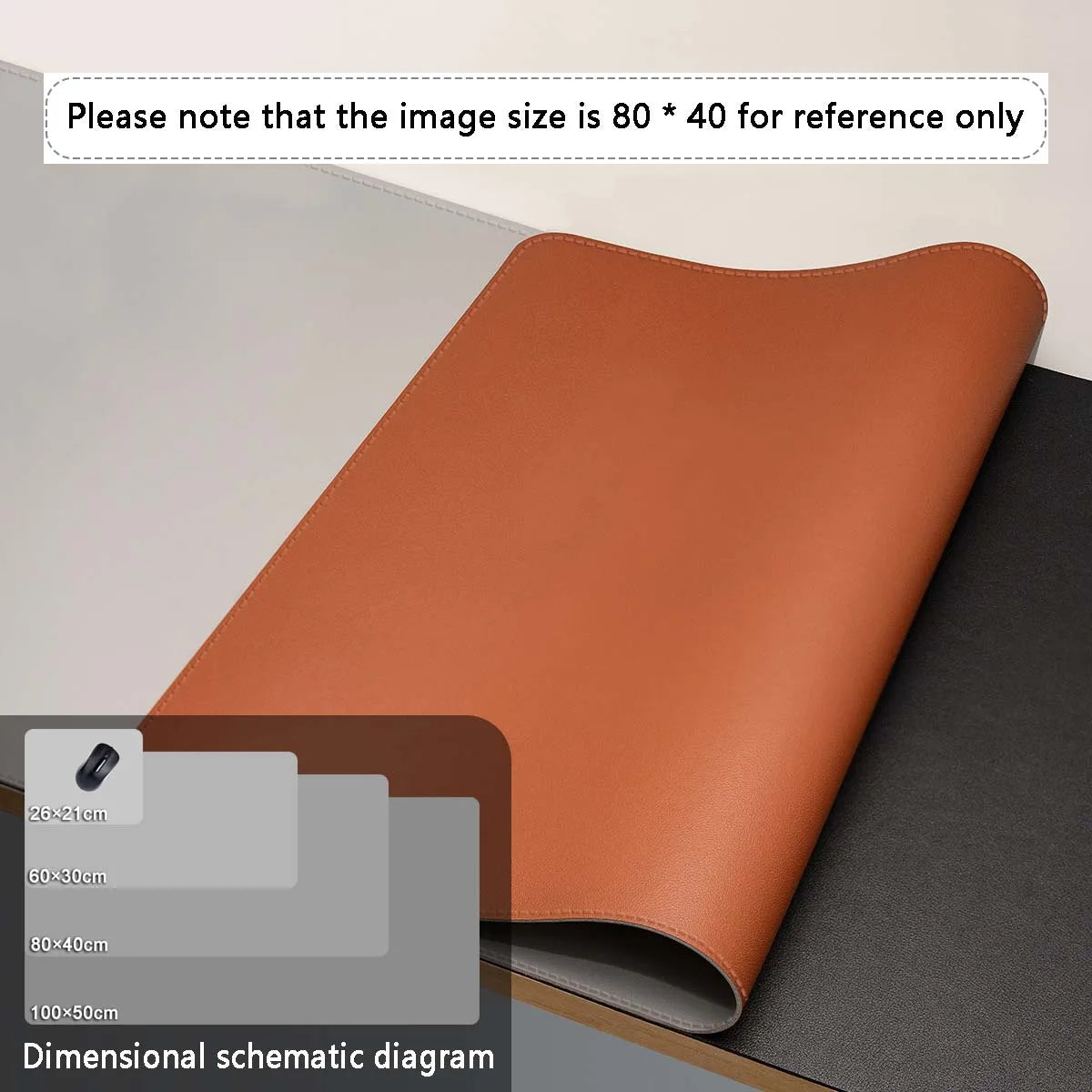 Large Size Office Desk Leather Waterproof Mat Mouse Pad — Multiple Colors & Sizes
