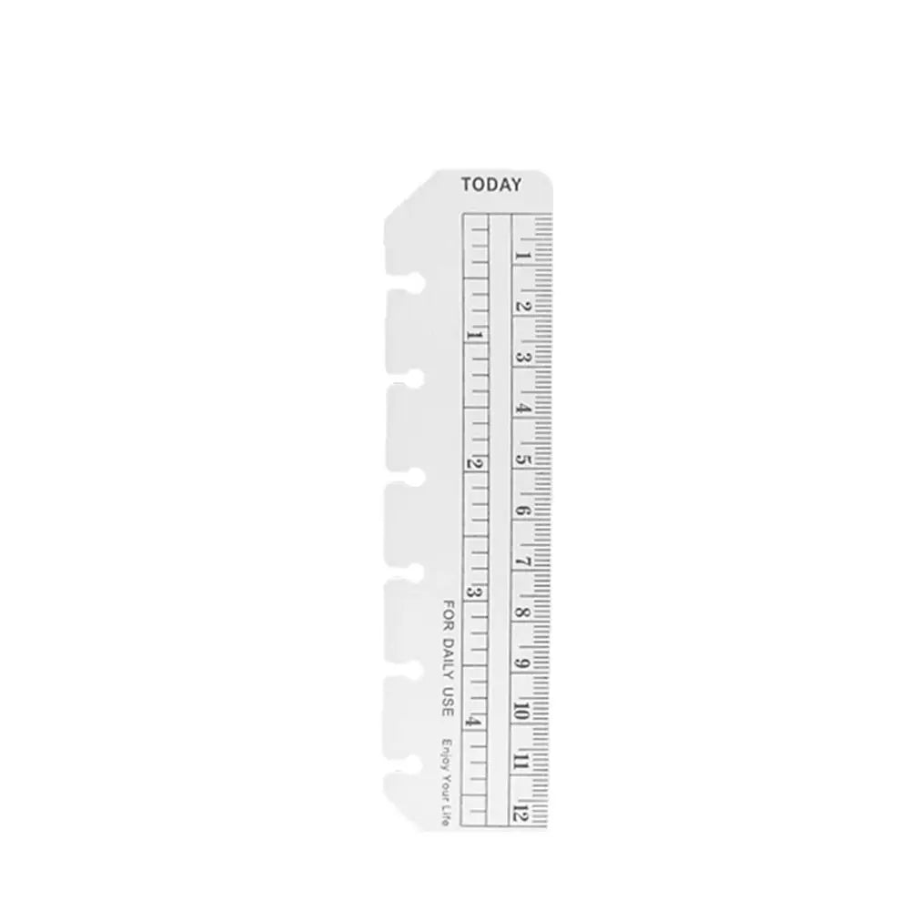 A5 A6 A7 Binder Ruler Bookmark, Snap-In Loose Leaf Ruler Divider for 6-Ring Planners and Notebooks