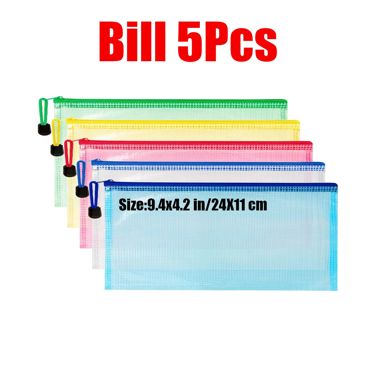 Waterproof Zipper Document Bags Clear Plastic File Folders A3 A4 A5 A6 B4 B5
