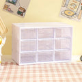Desktop 9-Grid Clear Mini Drawer Storage Box Organizer for Desk