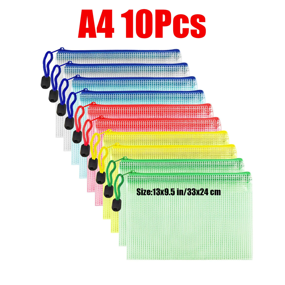 Waterproof Zipper Document Bags Clear Plastic File Folders A3 A4 A5 A6 B4 B5