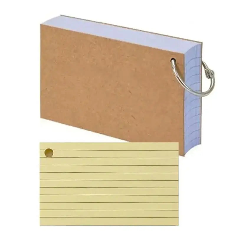 50 Page Loose-Leaf Lined Index Cards, Binder Ring Flash Cards for Studying, Revision and Note Taking at School or Work