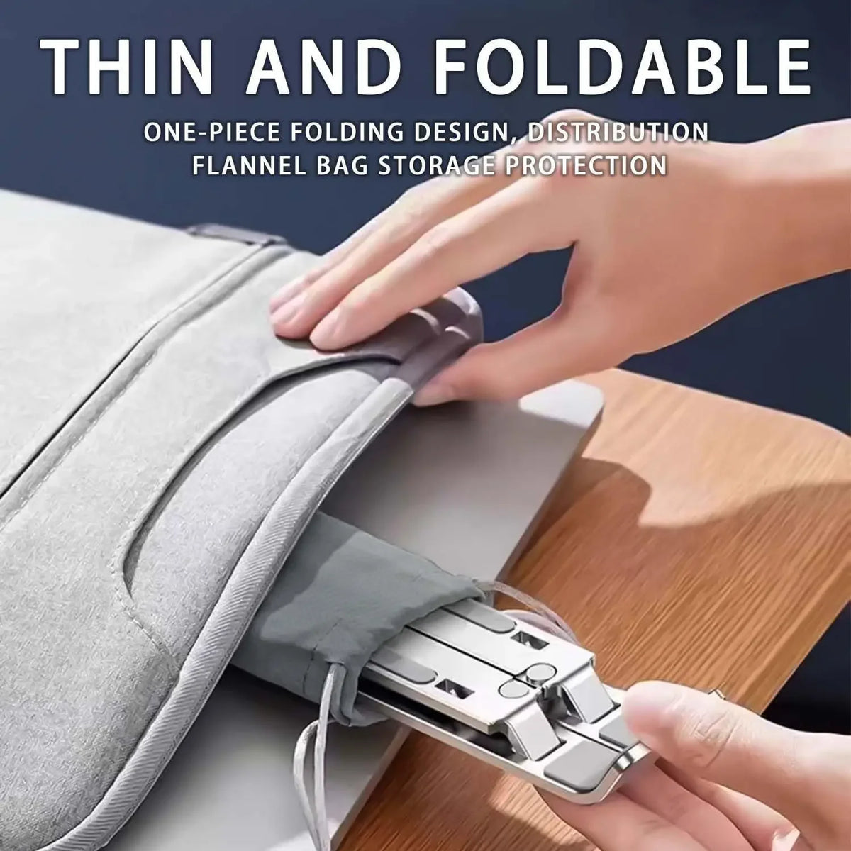 Adjustable Aluminum Laptop Stand — 6-Level Height, Foldable & Portable for 8–16″ Laptops