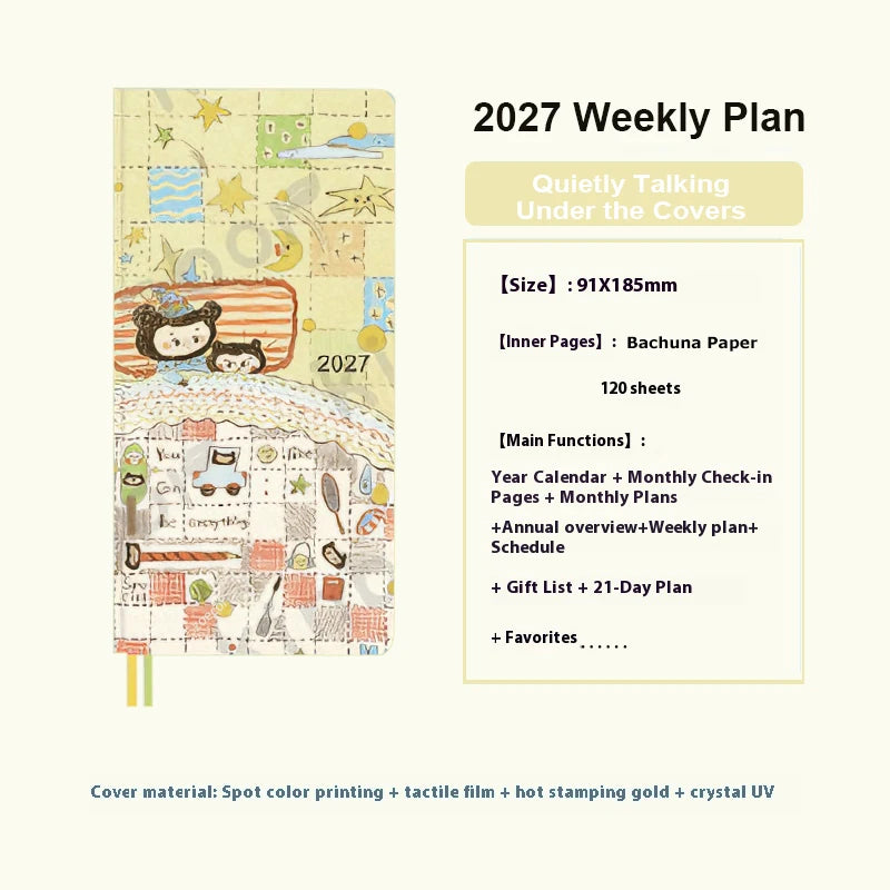 2027 Pocket Weekly Planner, Notebook and Cover Set Options