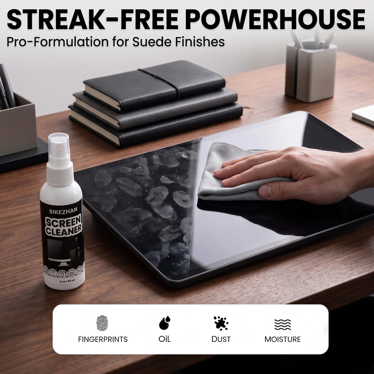 Screen Cleaner Spray Kit with Microfiber Cloth — for Phones, Laptops, Monitors & Glasses