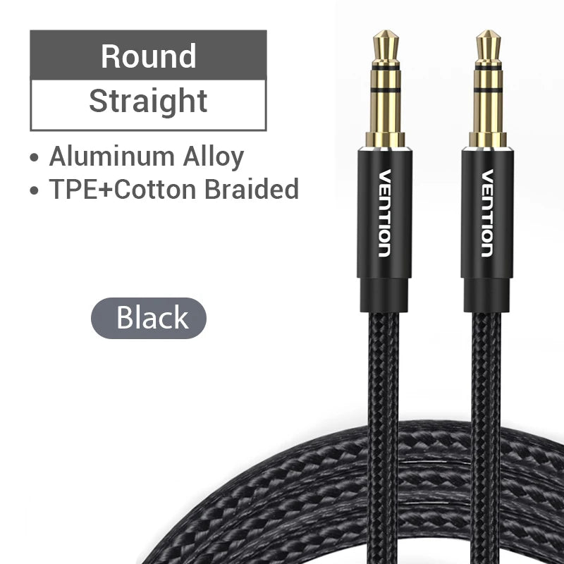 Vention 3.5mm Aux Cable — Male to Male Audio Cord for JBL, Xiaomi, Oneplus Headphones, Speakers & Car