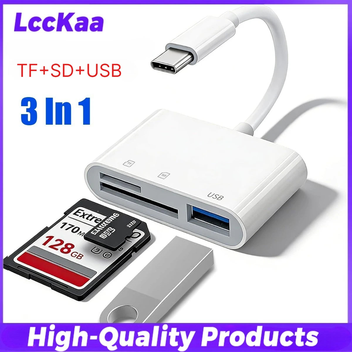 USB Multiport Hub Adapter with SD & MicroSD Card Reader Options