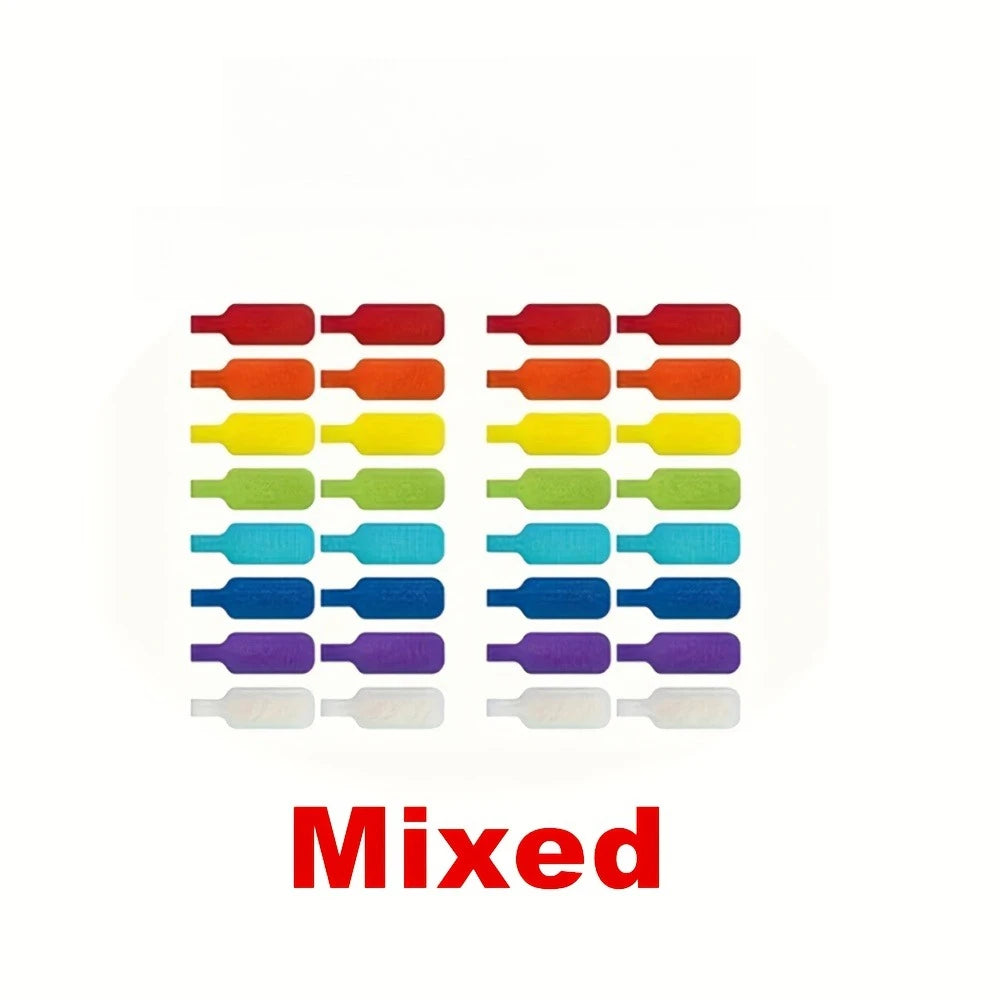 Reusable Color Coded Cable Labels for Chargers, Cords and Power Strips, 10 to 100 Pack