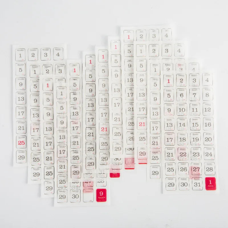 365 day Date Stickers Planner Stick Labels Scrapbooking Adhesive Diy Scrapbooking Diary Album junk journal supplies