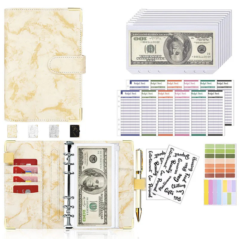 A6 Cash Envelope Budget Binder — 6-Ring Loose-Leaf Money Organizer
