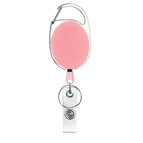 Clear ID Badge Holder with Retractable Badge Reel Clip, Transparent Work Card Sleeve for Employee Pass, Name Tag and Key Card