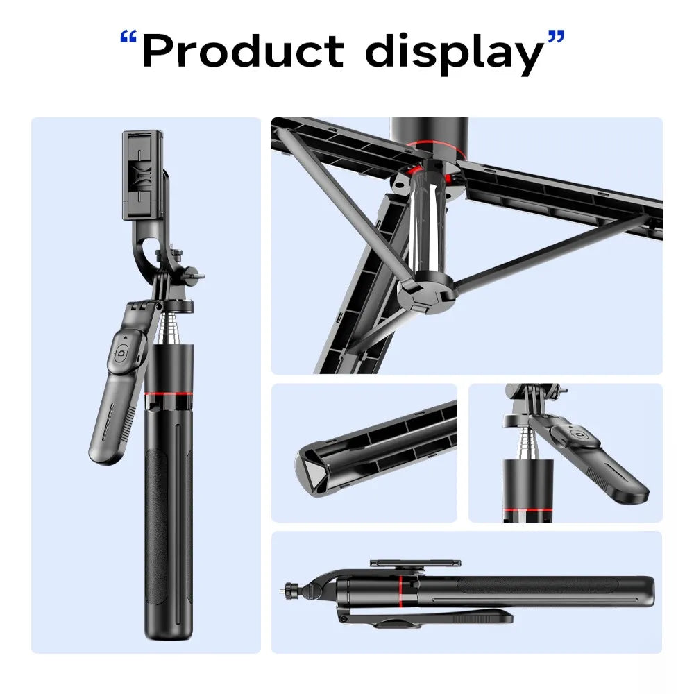 Selfie Stick Tripod with Fill Light and Bluetooth Remote, 67 Inch Extendable Phone Monopod Stand with 360° Rotation for Vlogging and Live Streaming