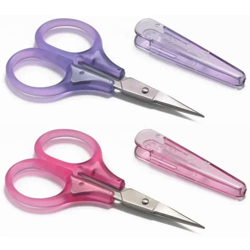 Compact Precision Craft Scissors with Protective Cap, Stainless Steel Mini Scissors for Journaling, Scrapbooking and Travel