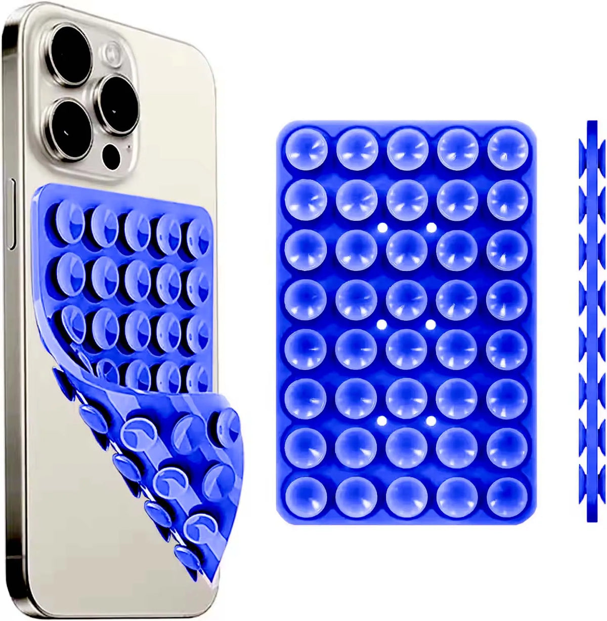 Silicone Suction Cup Phone Case Mount, Double Sided Hands-Free Strong Grip Holder for Selfies and Videos