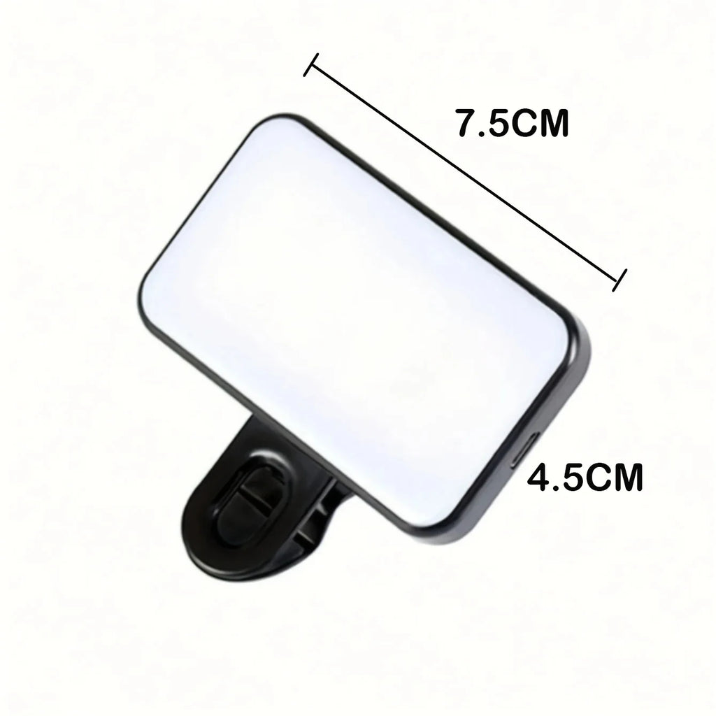 Mini Rechargeable Clip-On Selfie Fill Light with 3 Light Modes and Adjustable Brightness for Phone, Laptop and Video Calls