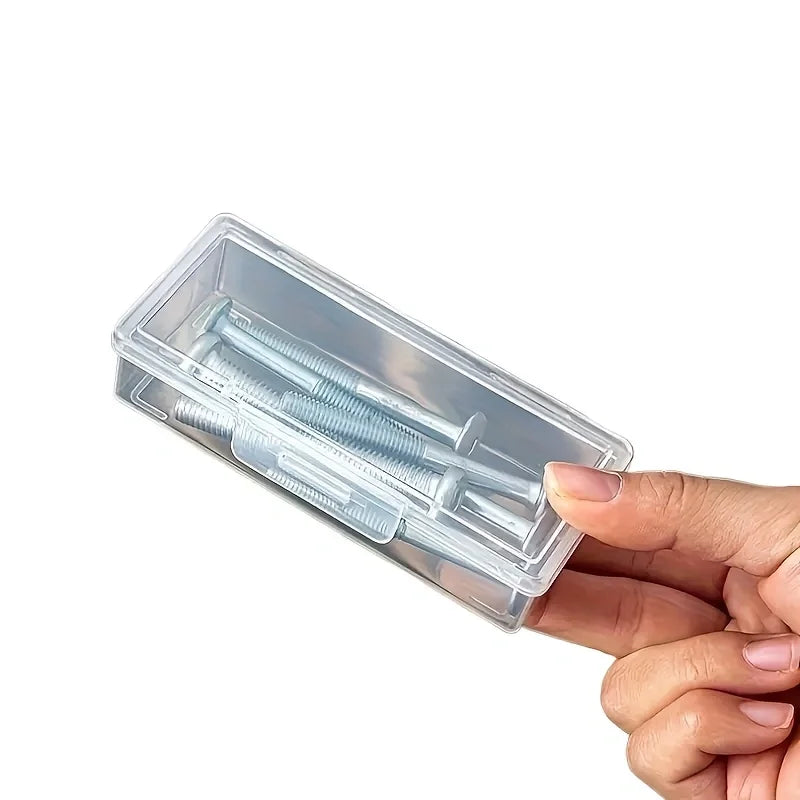 12 Pack Clear Plastic Storage Boxes with Lids for Desk Supplies, Crafts and Small Items