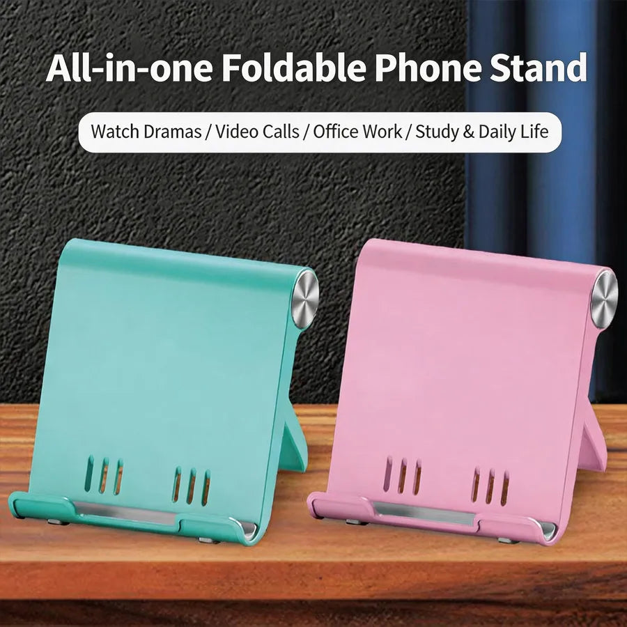 Adjustable Folding Phone Stand for Desk, Portable Tablet and Mobile Phone Holder