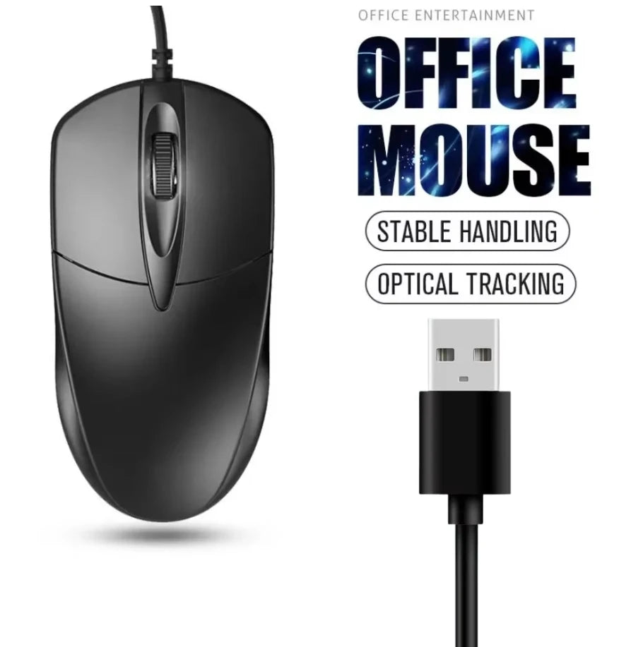 USB Optical Wired Mouse with Anti-Slip Roller for PC, Laptop & Desktop