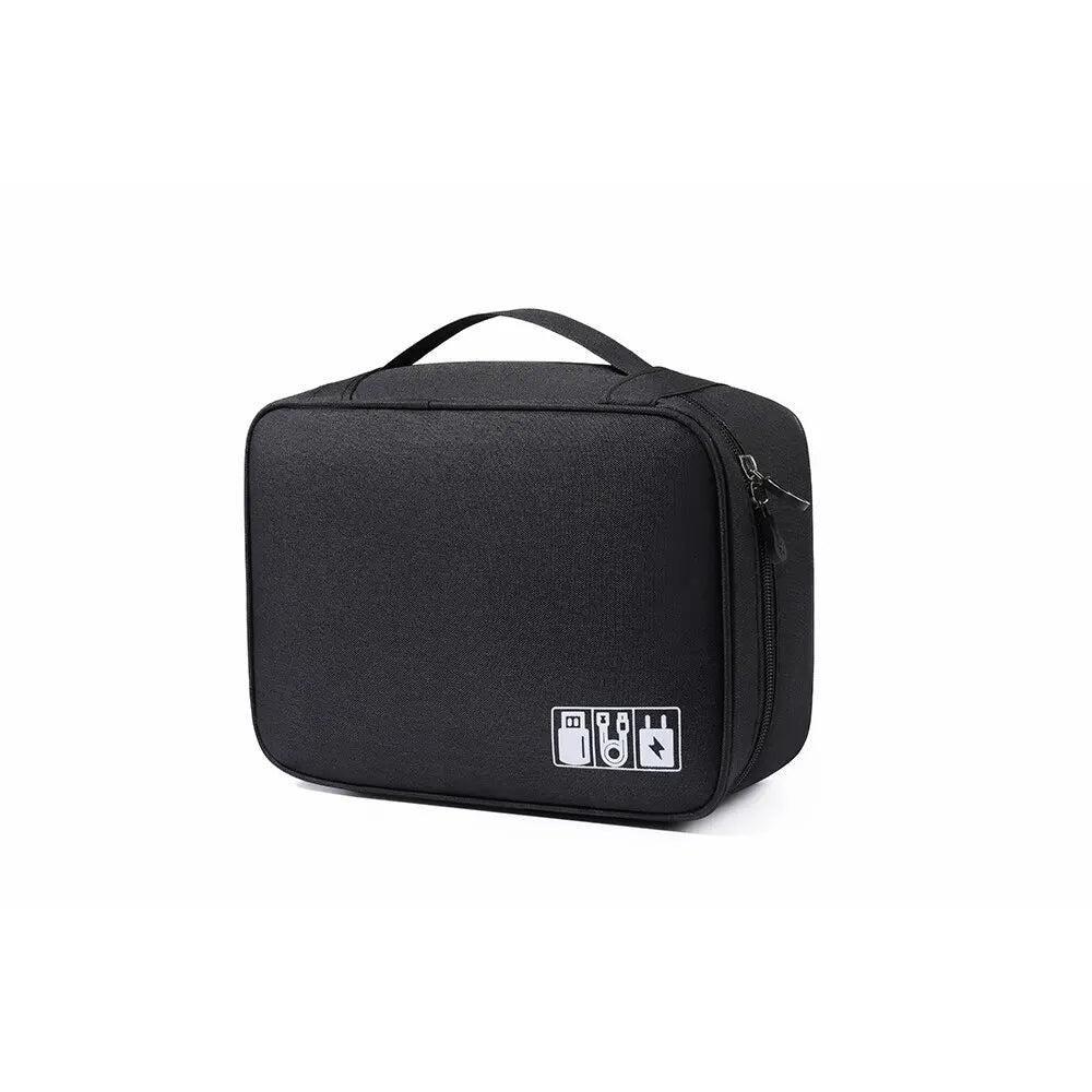 Electronics Travel Organizer Bag with Double-Layer Storage