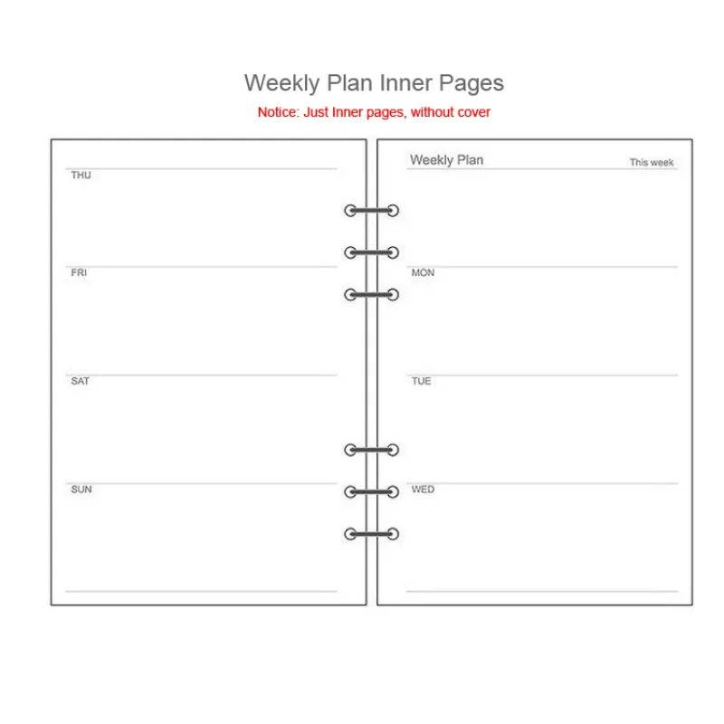 A5 A6 A7 Holographic Laser Binder Cover, 6 Ring Loose Leaf Planner with Index Dividers, Storage Bags and Ruler Accessories