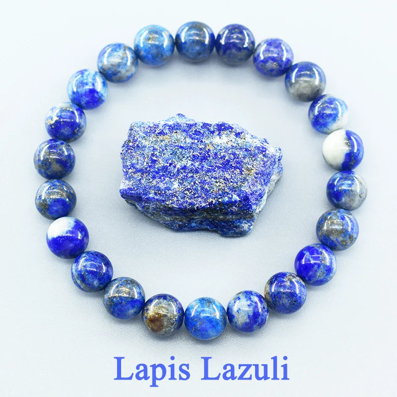 Natural Lapis Lazuli Stone Beads Bracelet — Energy Healing Jewelry