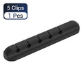 Silicone USB Cable Clip Organizer Self-Adhesive Cord Holder for Desk and Home Office