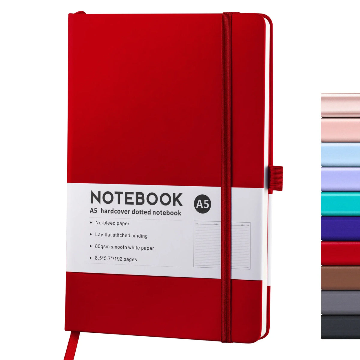 Hardcover A5/A6 Notebook with Elastic Closure