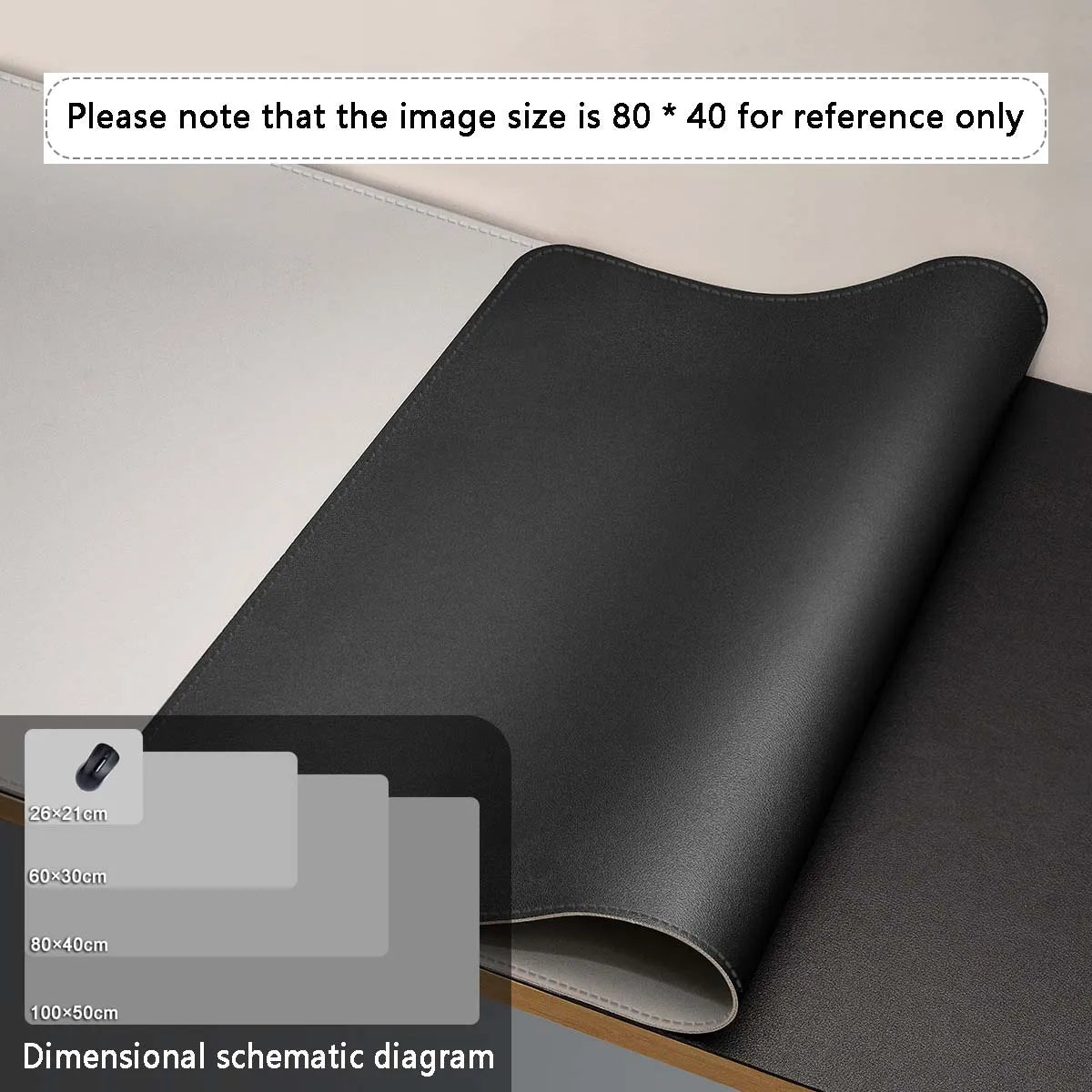 Large Size Office Desk Leather Waterproof Mat Mouse Pad — Multiple Colors & Sizes