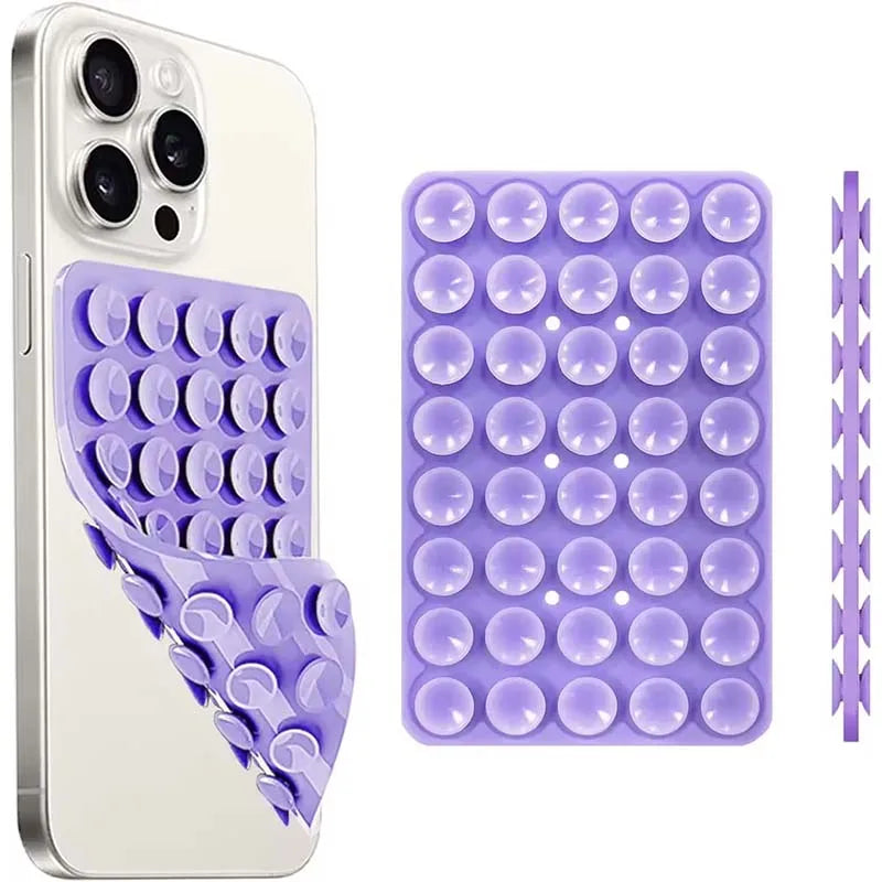 Silicone Suction Cup Phone Case Mount, Double Sided Hands-Free Strong Grip Holder for Selfies and Videos