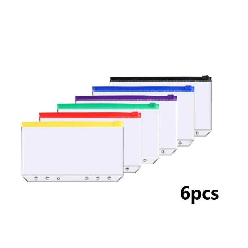 A6 PU Leather Budget Binder Notebook Cash Envelopes System Set Bill Organizer
