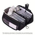 Large Capacity Pencil Case Organizer with Multi-Compartment Desktop Storage for School and Office Supplies