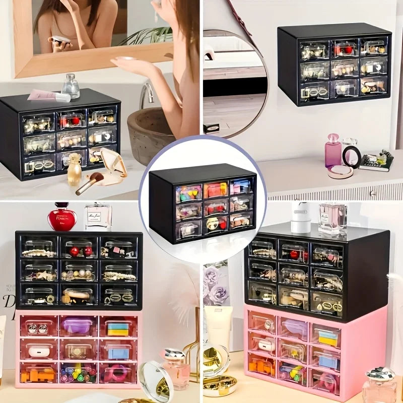 Dustproof Multi-Grid Desktop Drawer Organizer Storage Box for Desk, Jewelry, and Office Supplies