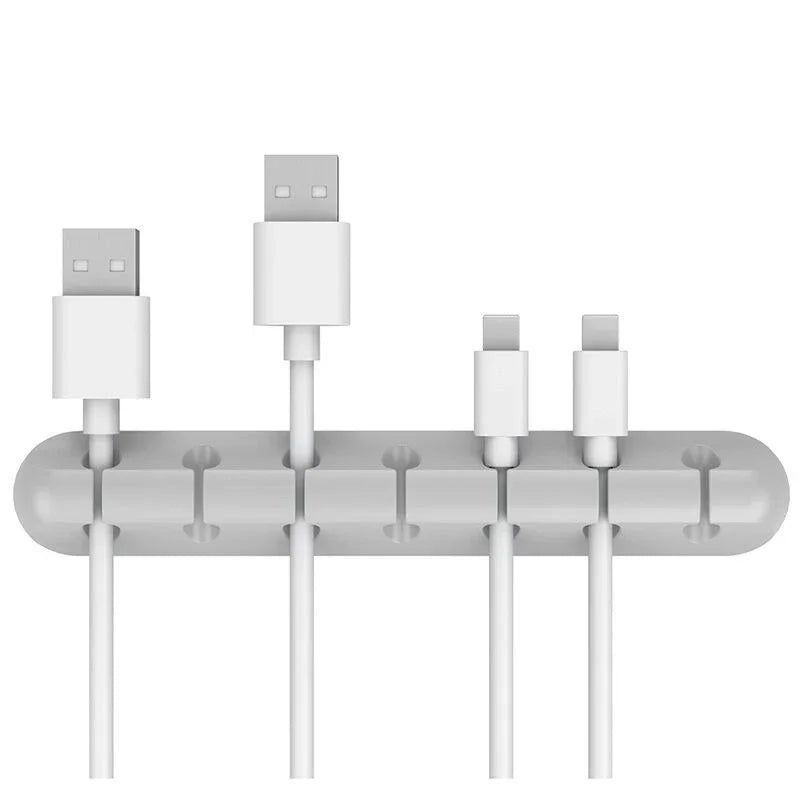 Silicone Cable Organizer Clips, Desktop USB Cord Holder and Wire Management for Charger, Mouse and Headphone Cables, 3, 5 or 7 Slots