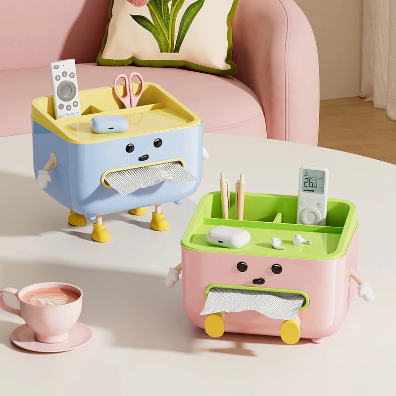 Multifunctional Desktop Storage Box & Cosmetic Organizer with Sticker